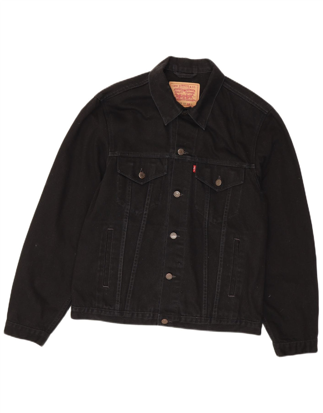 Męska kurtka dżinsowa Levi's UK 40, duża, czarna, bawełniana