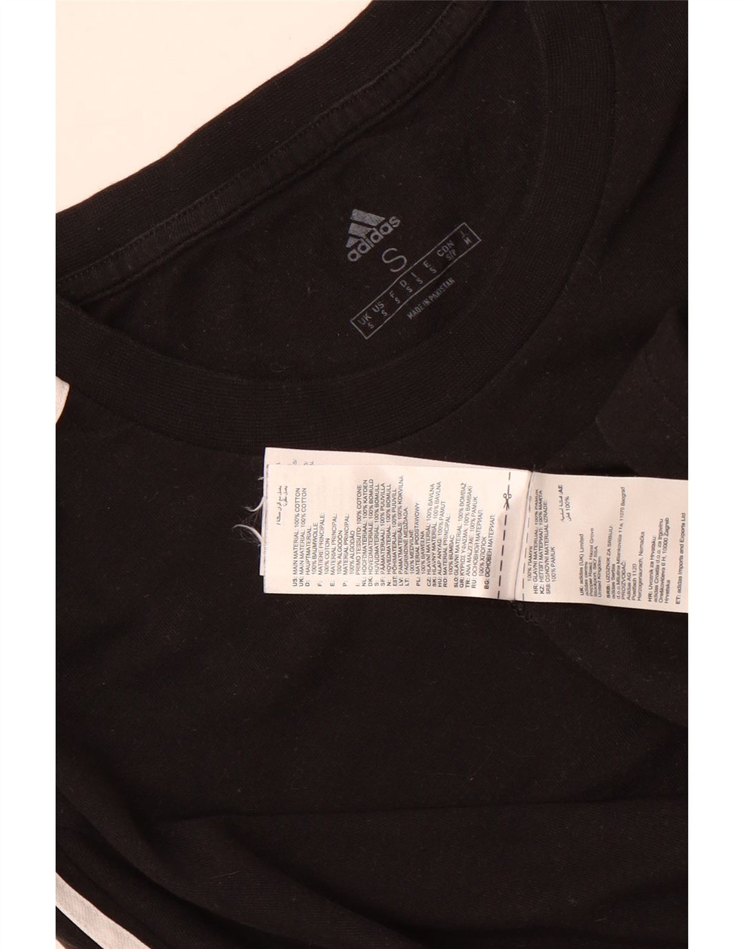 Adidas Męska Koszulka Top Mała Czarna Bawełna