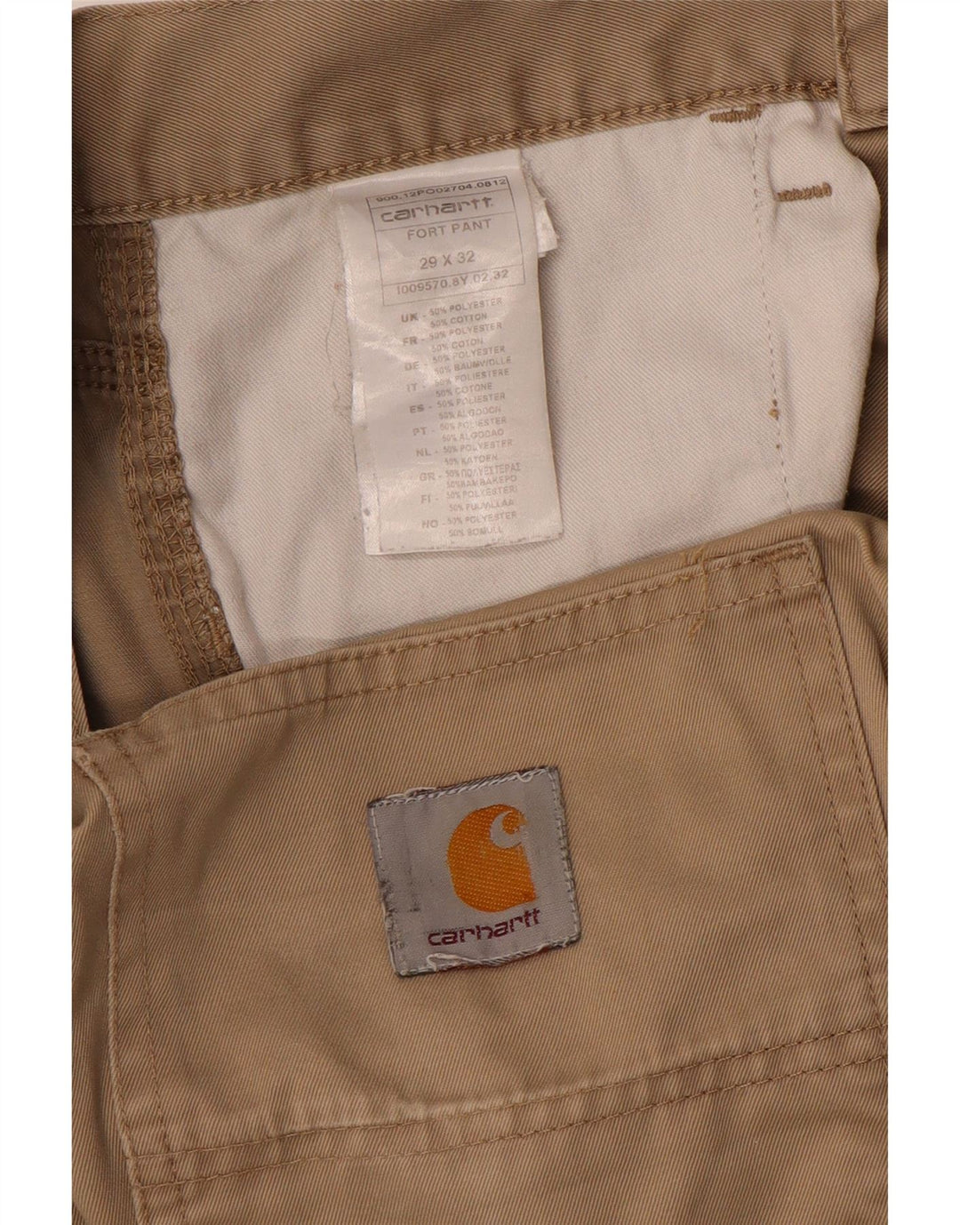 Męskie proste spodnie cargo CARHARTT W29 L32 Khaki Poliester