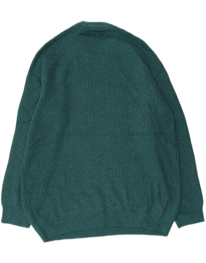 Marks & Spencer Męski sweter z okrągłym dekoltem 2XL Zielony poliamid