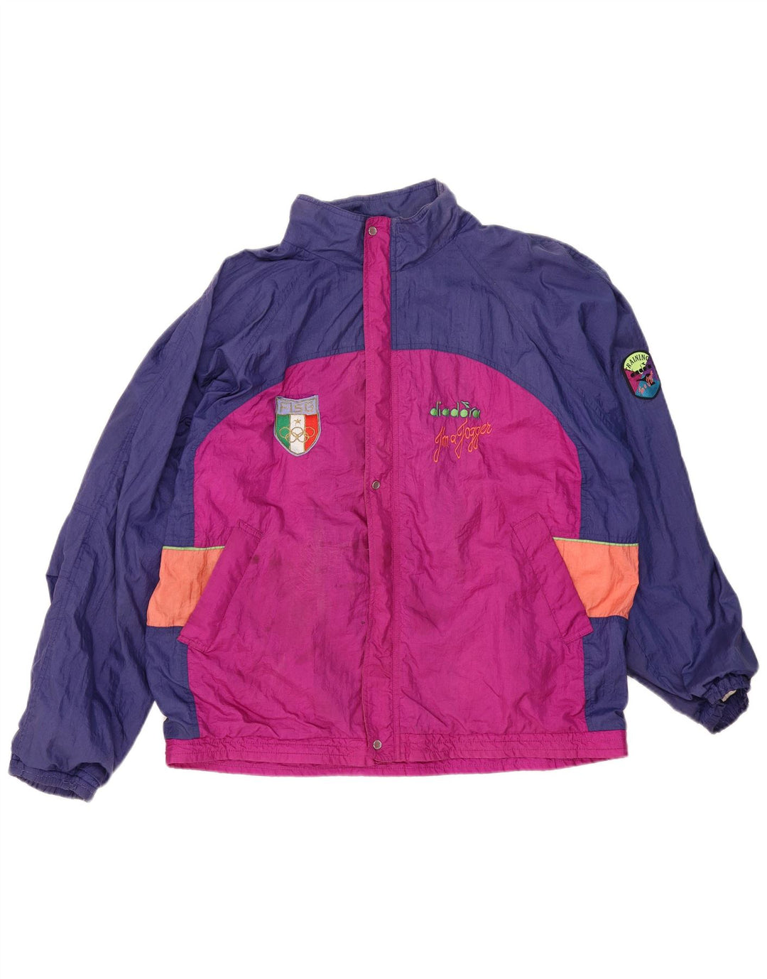 DIADORA Męska kurtka dresowa o luźnym kroju, XL, w kolorze różowym