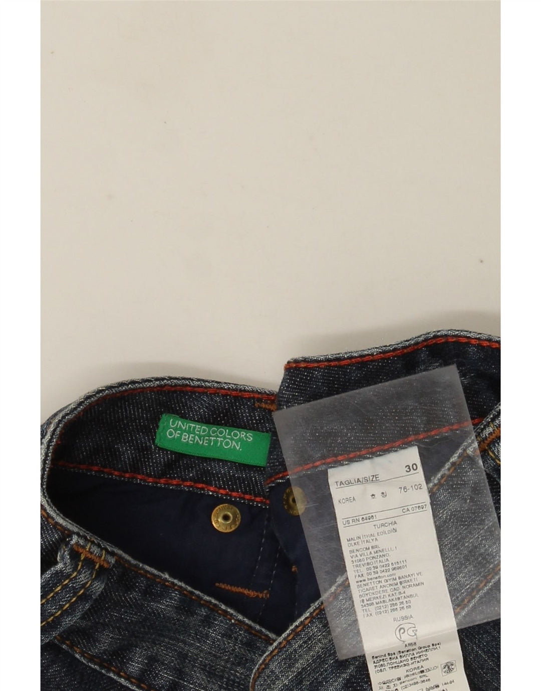 Męskie spodenki jeansowe Benetton W30 Średnioniebieskie, bawełniane