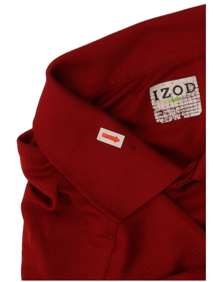 IZOD Mens Golf Polo Shirt XL Red Polyester