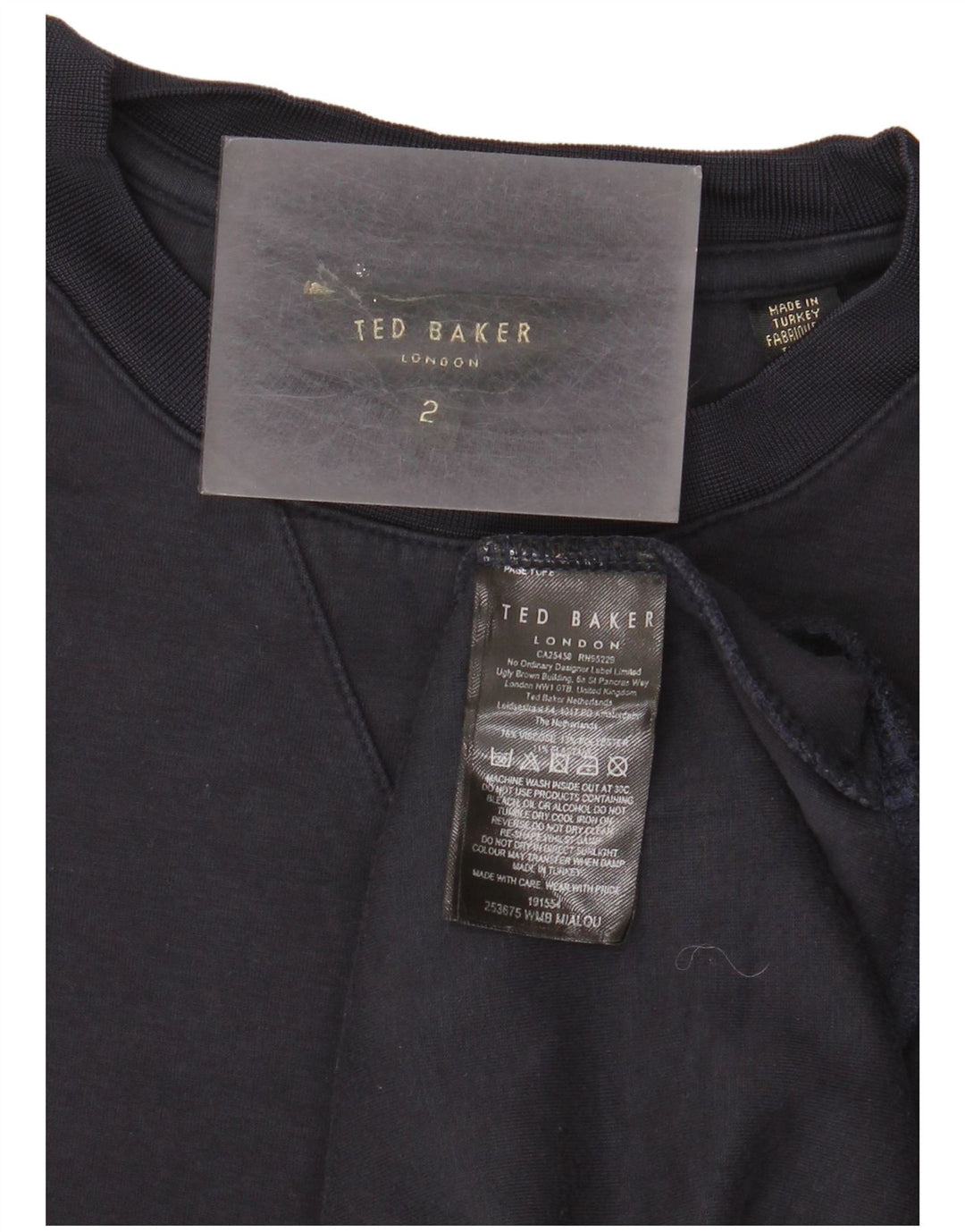 Męski sweter Ted Baker, rozmiar 2, mały, granatowy, wiskoza