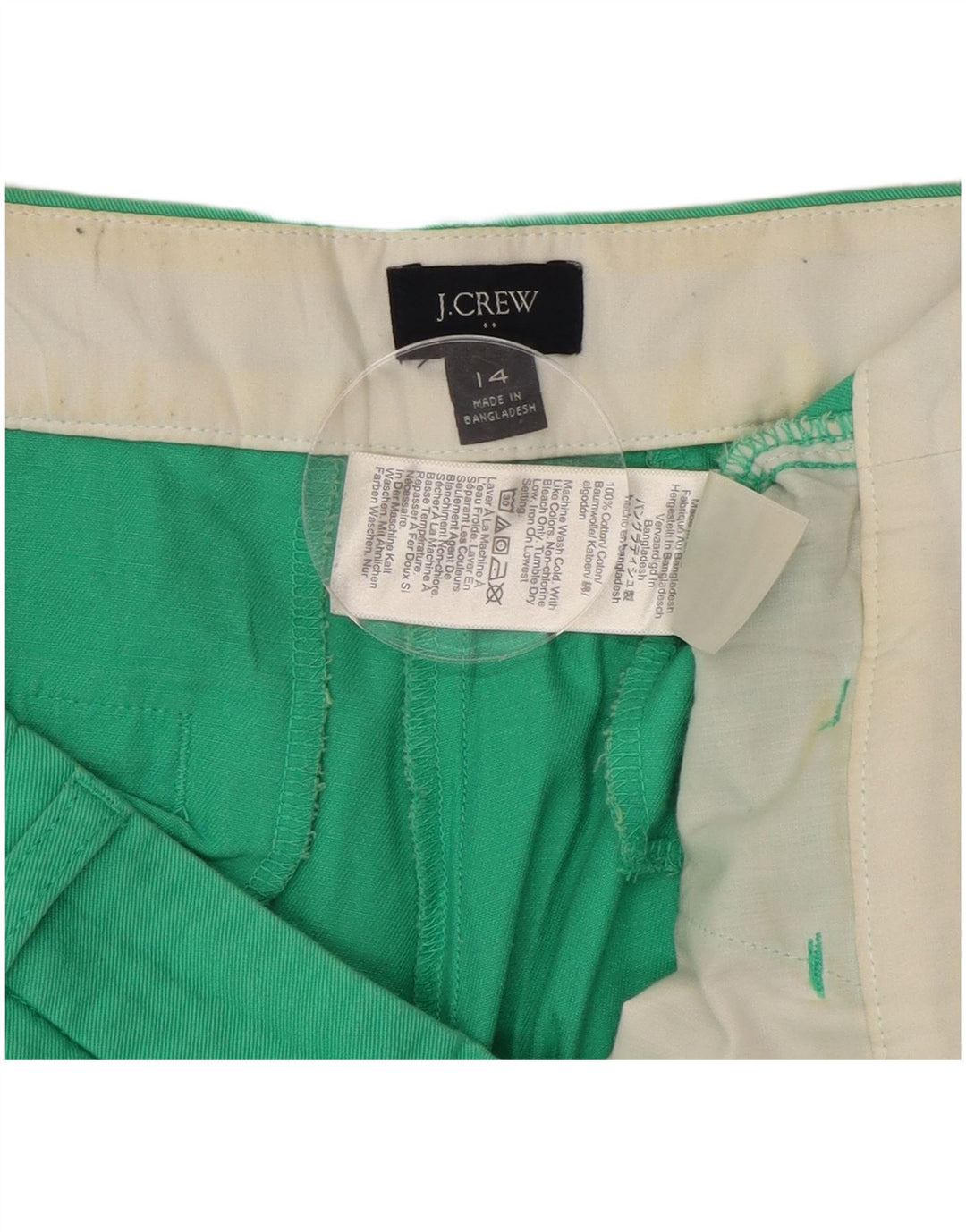 Damskie spodenki chino J. CREW US 14 XL W36, zielona bawełna