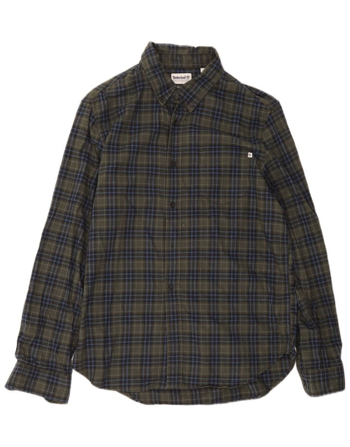 Męska koszula flanelowa Timberland o regularnym kroju, bawełniana w średnią zieloną kratkę