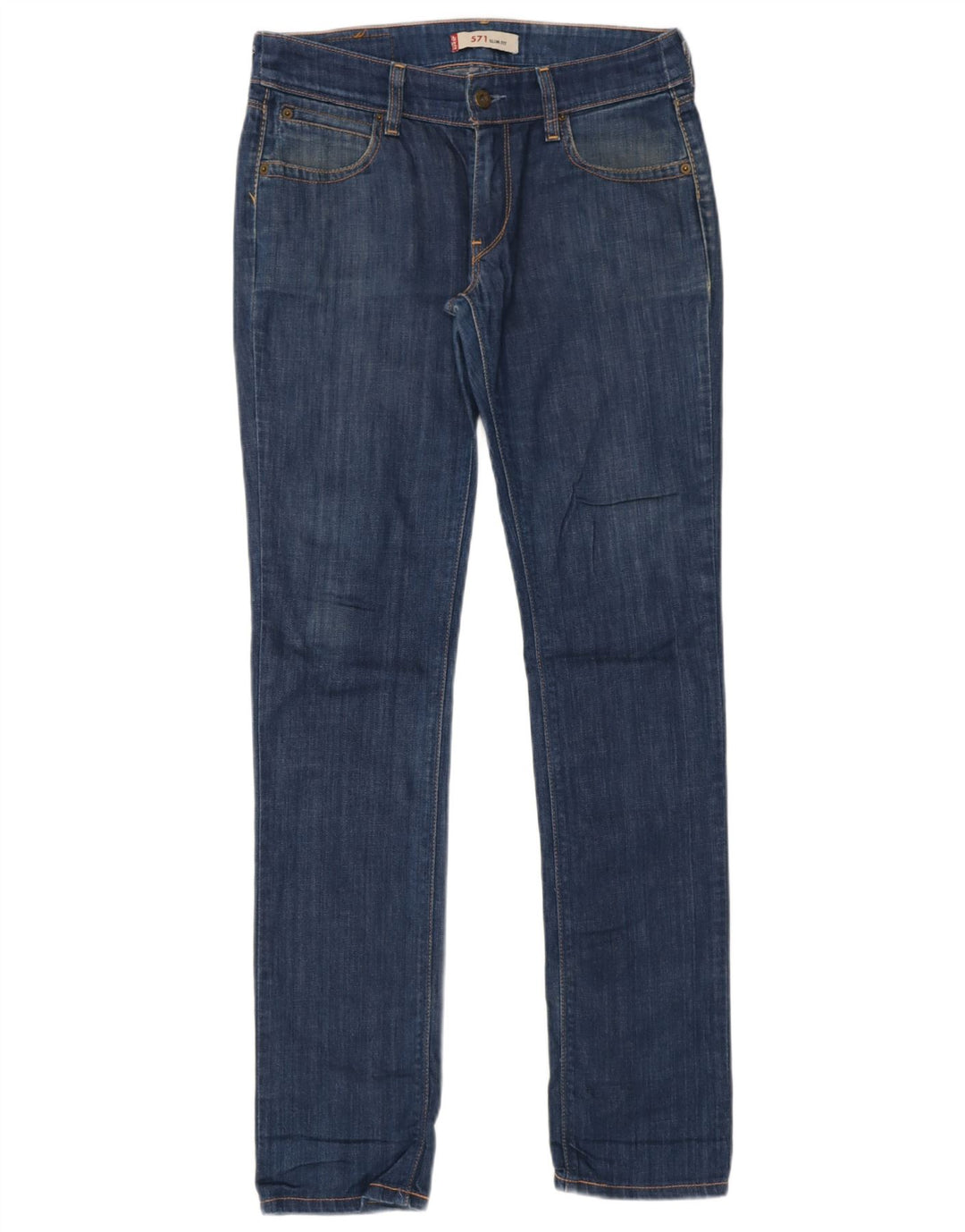 Damskie jeansy Levi's 571 Slim W32 L34 Niebieska bawełna