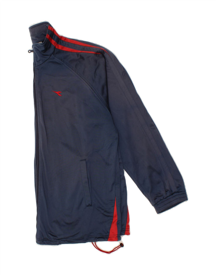 DIADORA Mens Tracksuit Top Jacket UK 46 2XL Navy Blue Polyester Vintage Diadora and Second-Hand Diadora from Messina Hembry 