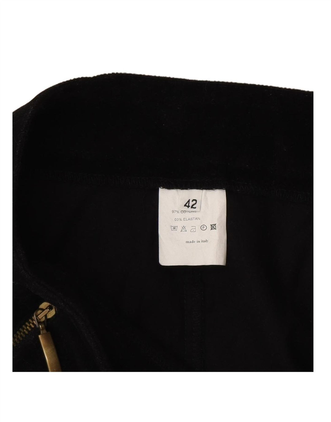 VINTAGE Womens A-Line Skirt IT 42 Medium W28  Black Cotton