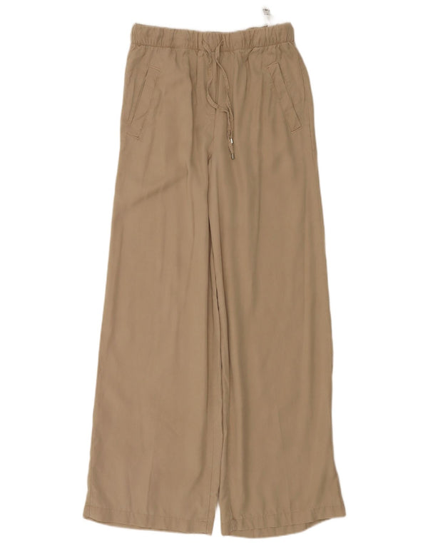Damskie spodnie z wysokim stanem i szerokimi nogawkami Zara XS W24 L30 Beżowy Lyocell