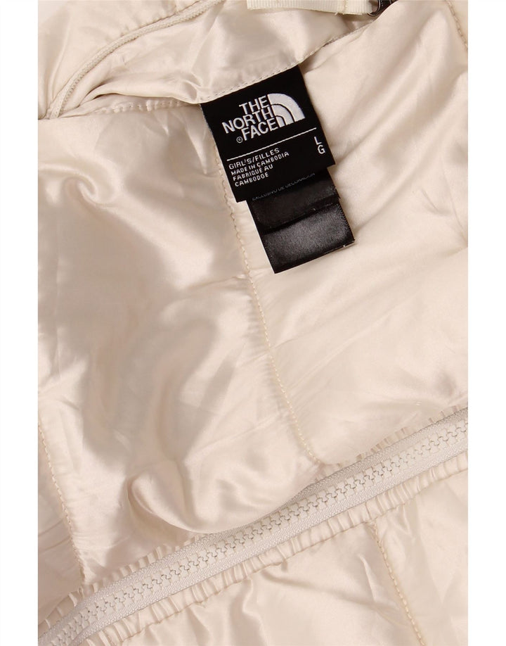 Wyściełana kurtka dziewczęca The North Face na 11–12 lat, złamana biel, poliester