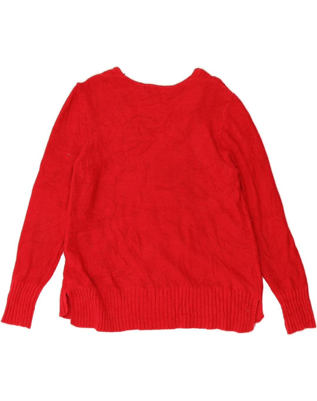 CHAPS Womens V-Neck Jumper Sweater UK 18 XL Red Cotton Vintage Chaps and Second-Hand Chaps from Messina Hembry 