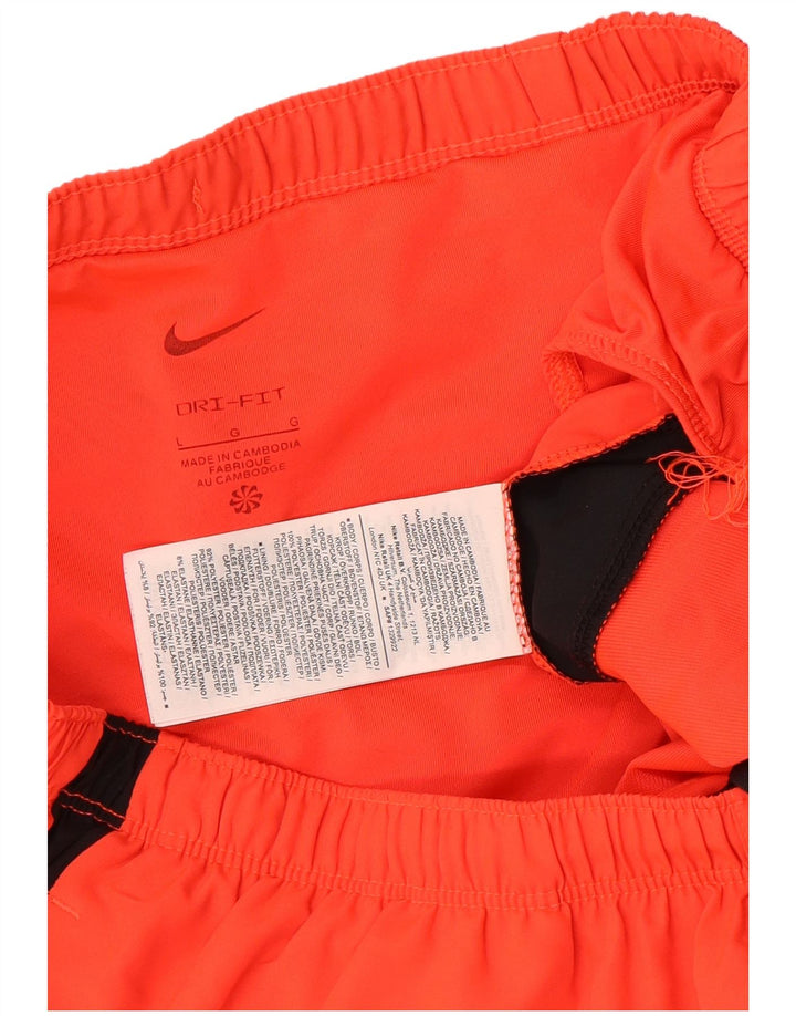 Męskie spodenki sportowe Nike Dri Fit, duże, pomarańczowe, poliestrowe bloki kolorów