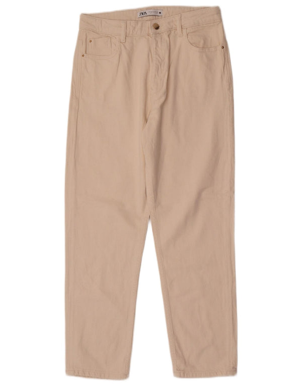 Damskie spodnie codzienne z wysokim stanem Zara EU 40 Medium W30 L27 Off White