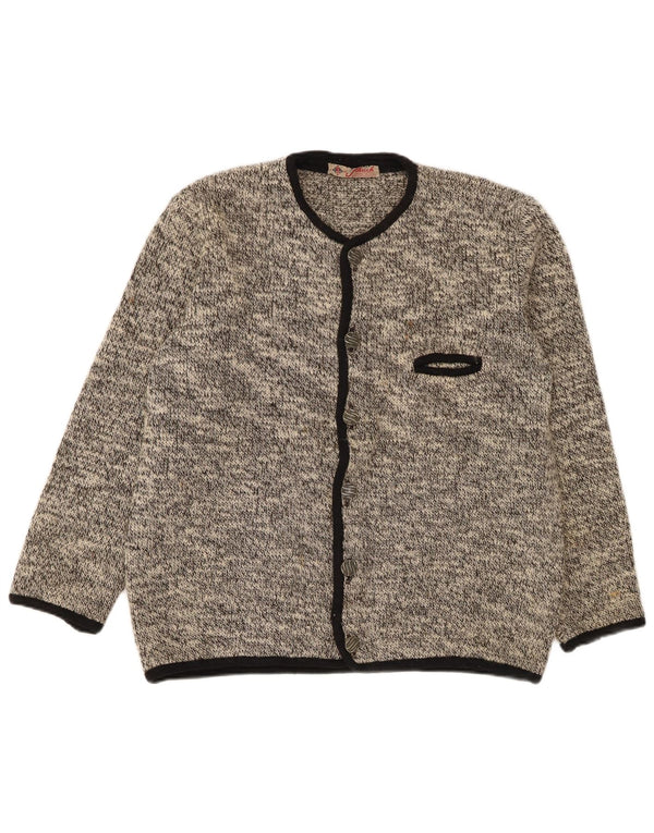 Sweter damski w stylu vintage, brytyjski 16, duży, szary, nakrapiany