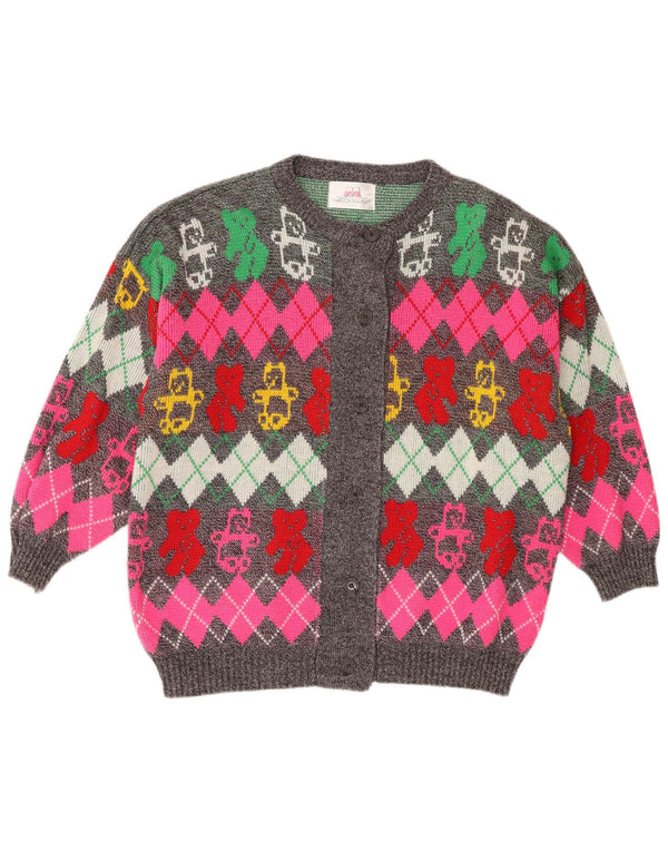 Sweter damski w stylu vintage IT 50/52 XL Wielobarwny wzór argyle/diament