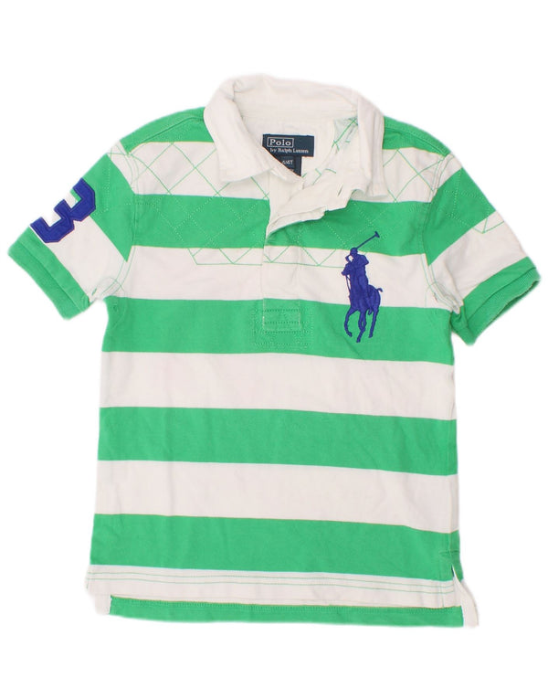Chłopięca koszulka do rugby Polo Ralph Lauren z grafiką, 3-4 lata, bawełniana w zielone paski