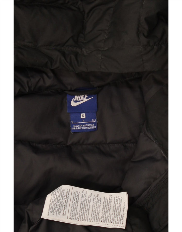 Damski płaszcz z kapturem i wyściełanym kapturem Nike UK 10, mały, czarny poliester
