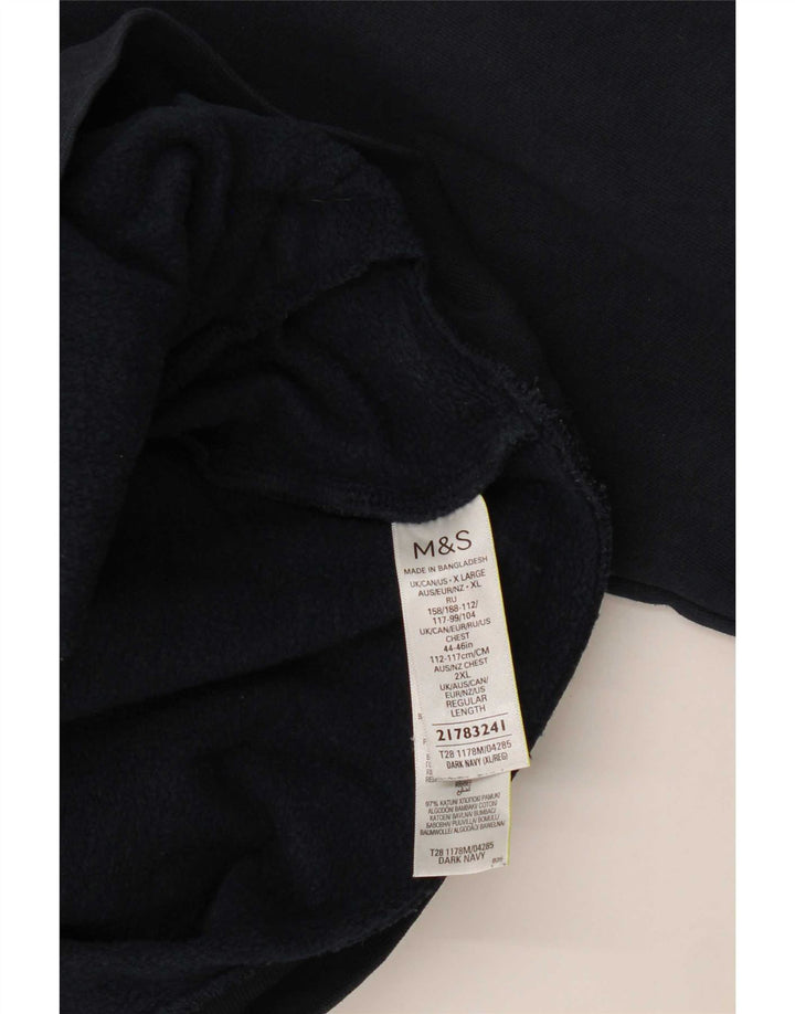 Marks & Spencer Męski sweter z zamkiem błyskawicznym XL, granatowy, bawełniany