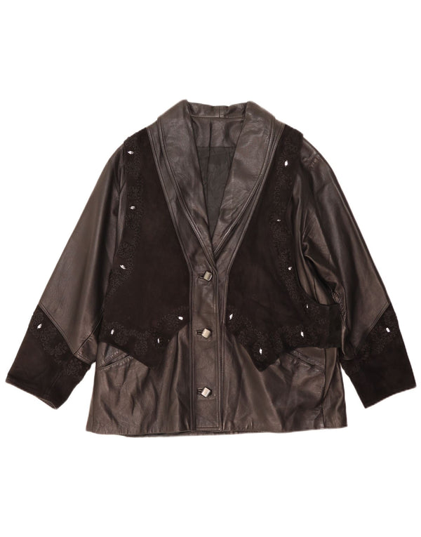 Damska kurtka skórzana Lavorazione Artigiana IT 42 Średnia czarna skóra