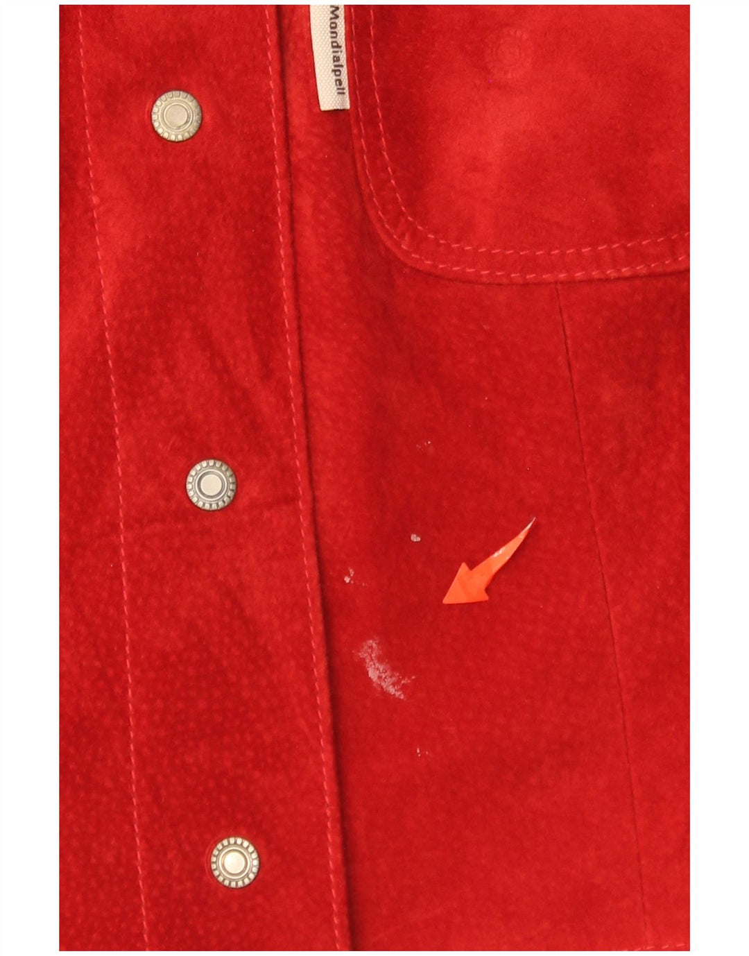 Vintage damska zamszowa kamizelka UK 14 duża czerwona skóra