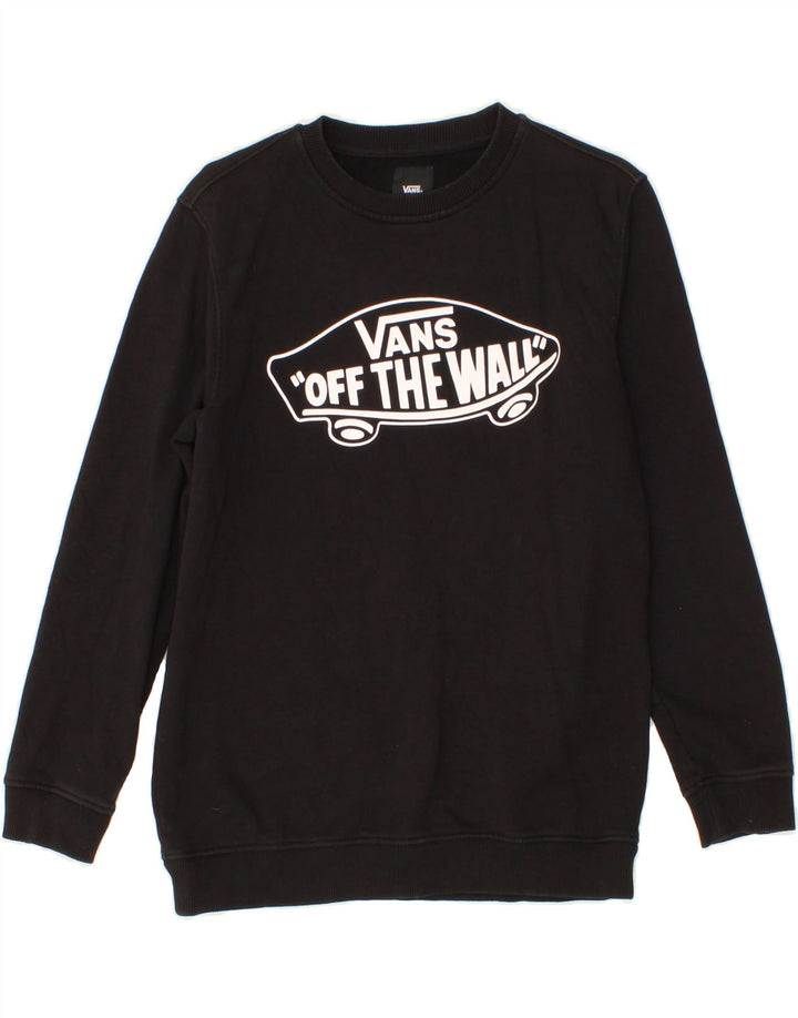 Chłopięcy sweter z grafiką VANS 12-13 lat, duży, czarny