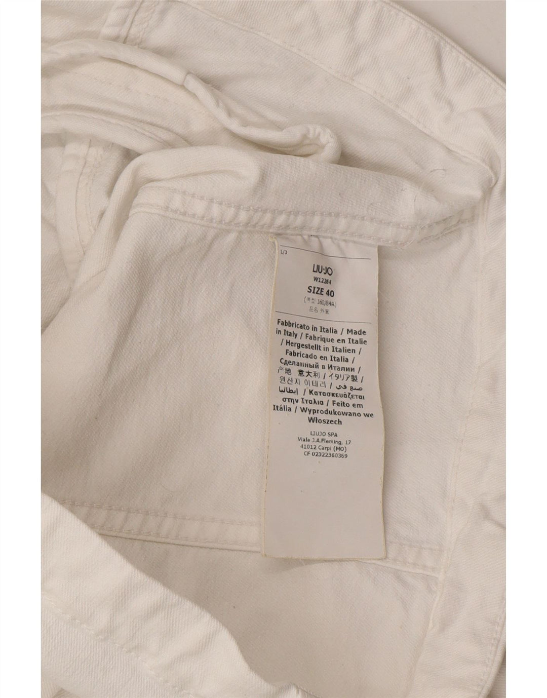 LIU JO Womens Crop Denim Jacket IT 40 Small White Cotton Vintage Liu Jo and Second-Hand Liu Jo from Messina Hembry 