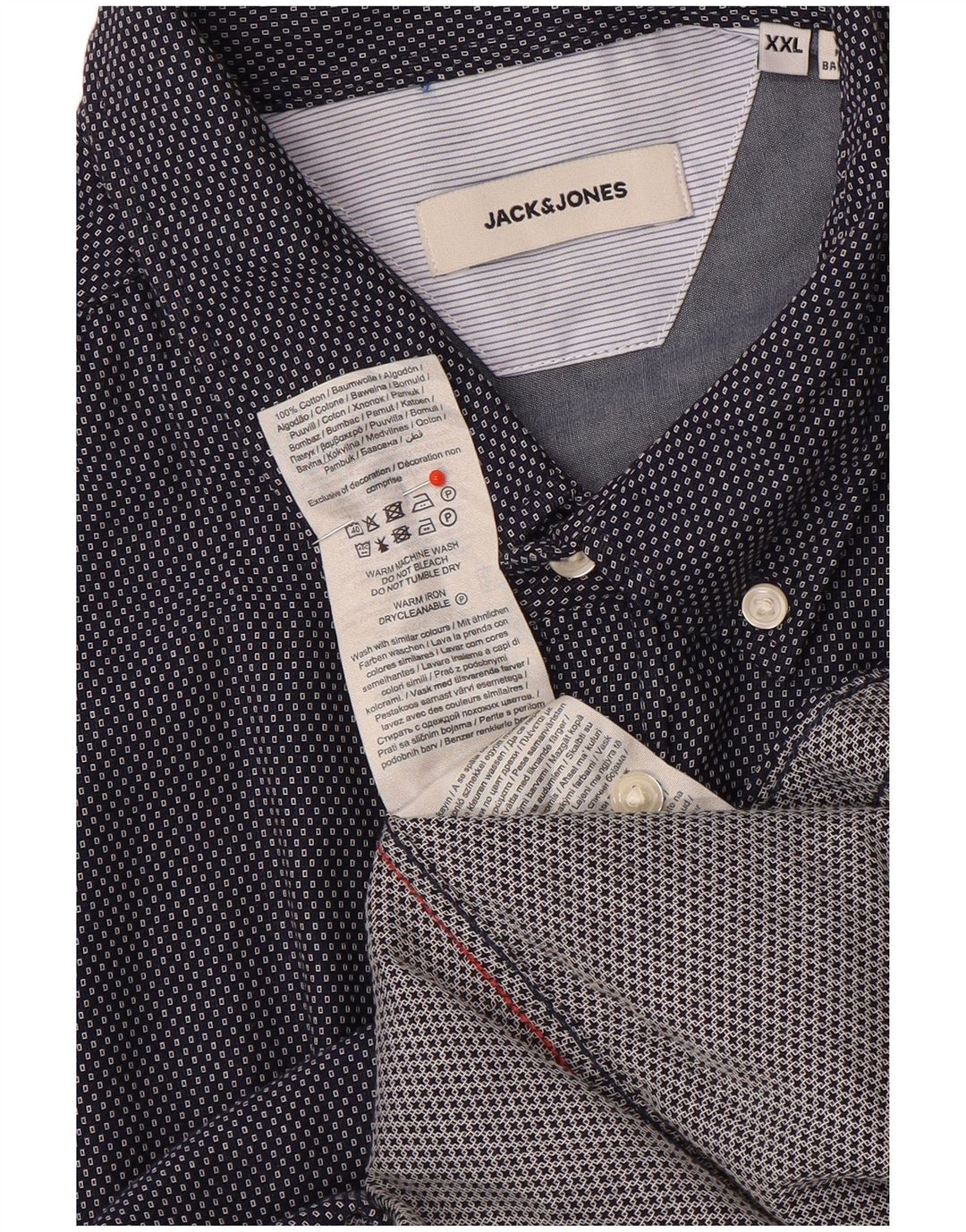Koszula męska Jack & Jones 2XL Granatowa, geometryczna bawełna
