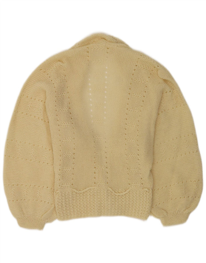 Sweter damski w stylu vintage, kardigan UK 14, średni beż