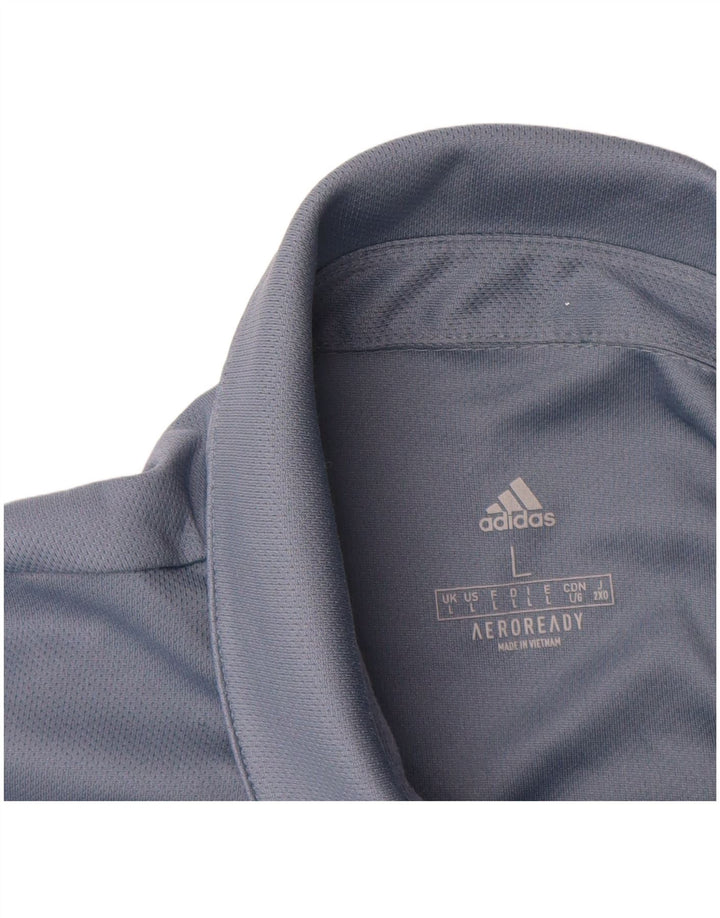 Męska koszulka polo Adidas Aeroready, duża, niebieska, z poliestru