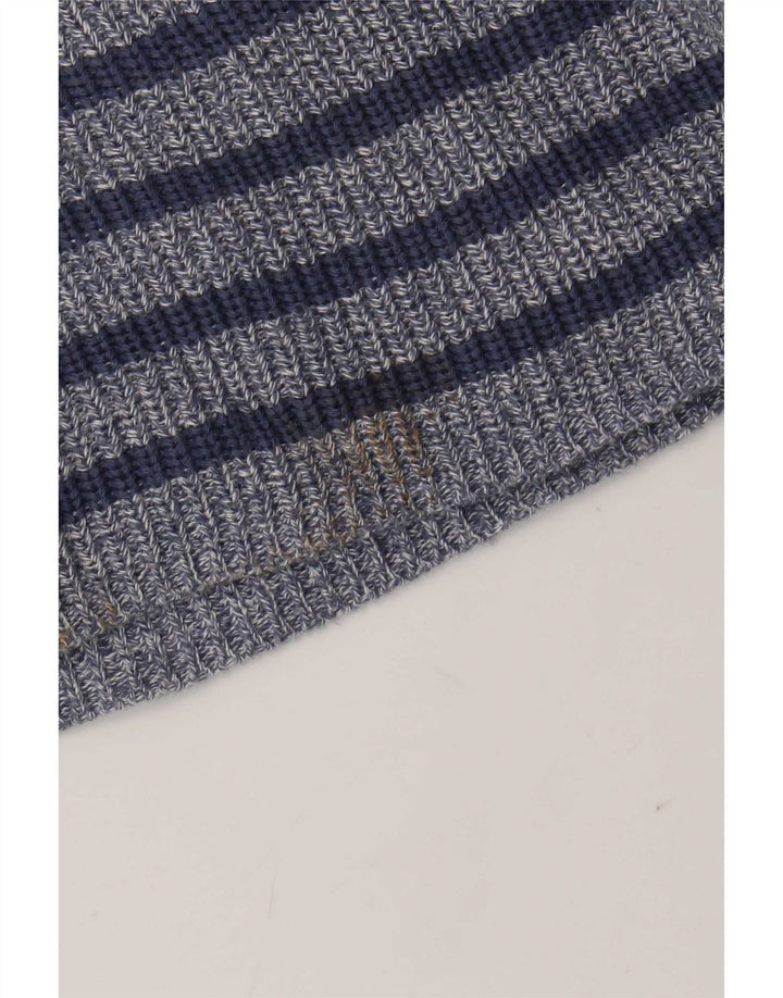 Męski sweter Zara z okrągłym dekoltem, duży, bawełniany w niebieskie paski