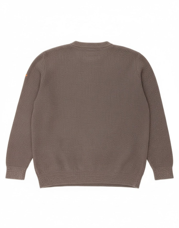 Męski sweter z okrągłym dekoltem Superdry 2XL, szara bawełna