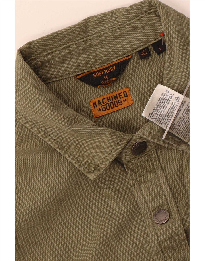 Męska koszula wierzchnia Superdry, duża, bawełniana khaki
