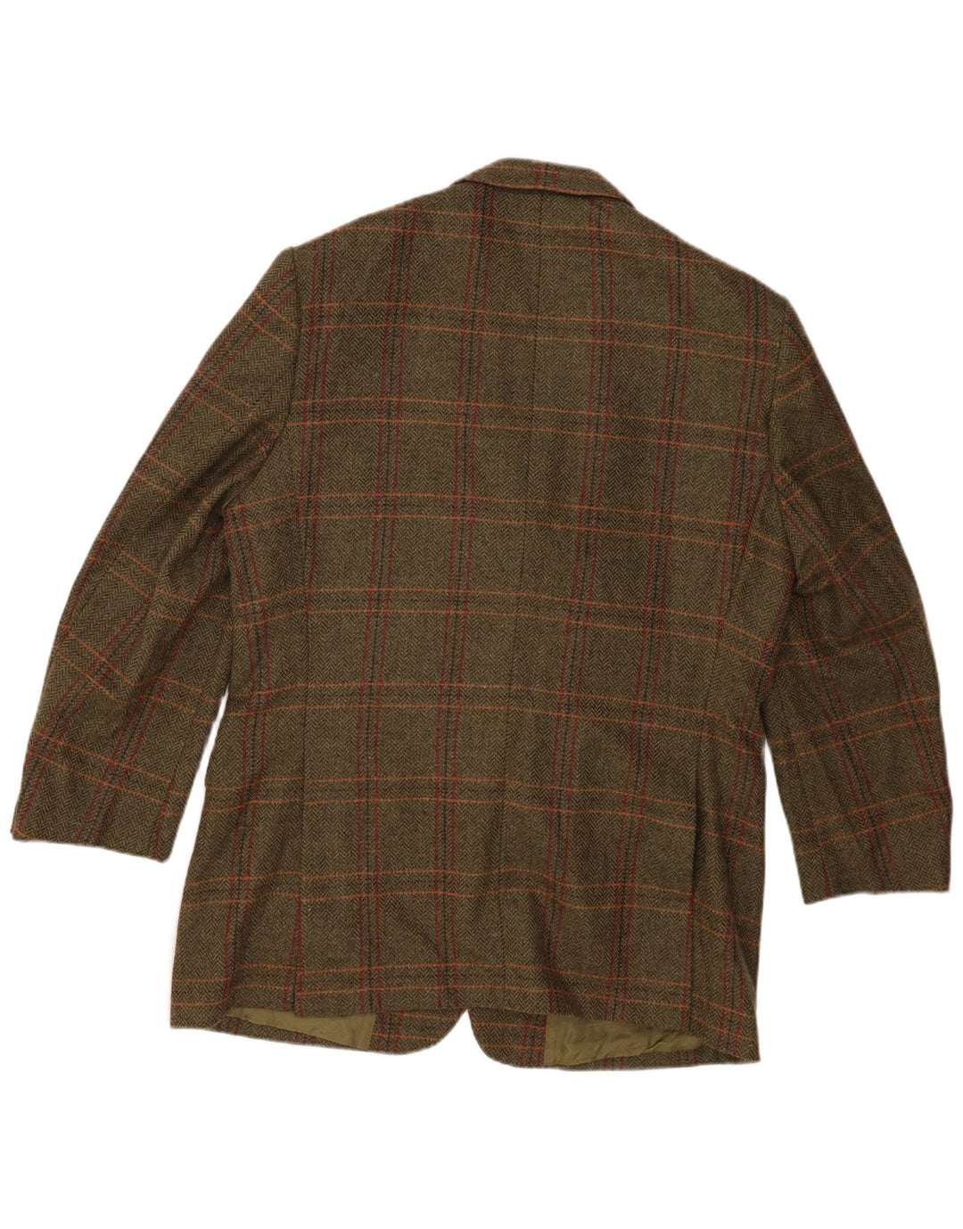 Męska marynarka zapinana na 3 guziki John Hanly&Co Ltd IT 54 2XL Khaki w kratkę