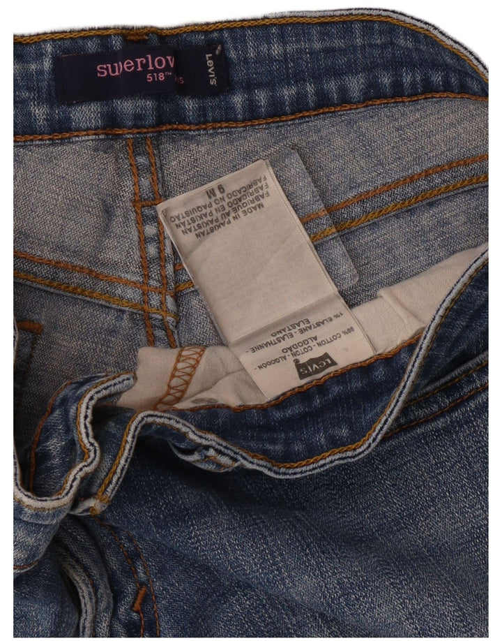 Damskie jeansy Levi's 518 Super Low Bootcut US 9 Medium W30 L31 Niebieska bawełna