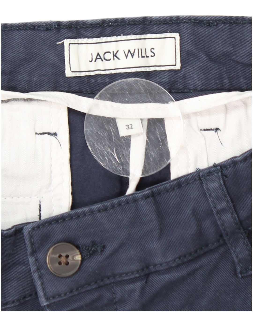 Męskie spodenki chino JACK WILLS Slim Fit W32 Średni granatowy, bawełniany