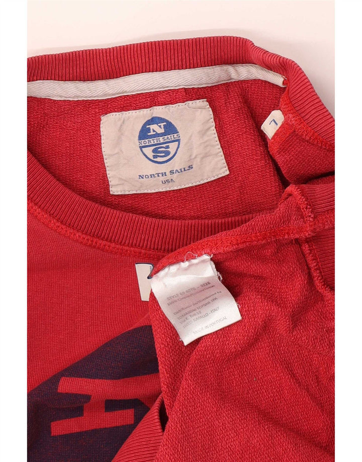 Męska bluza z grafiką North Sails, duża, czerwona, bawełniana