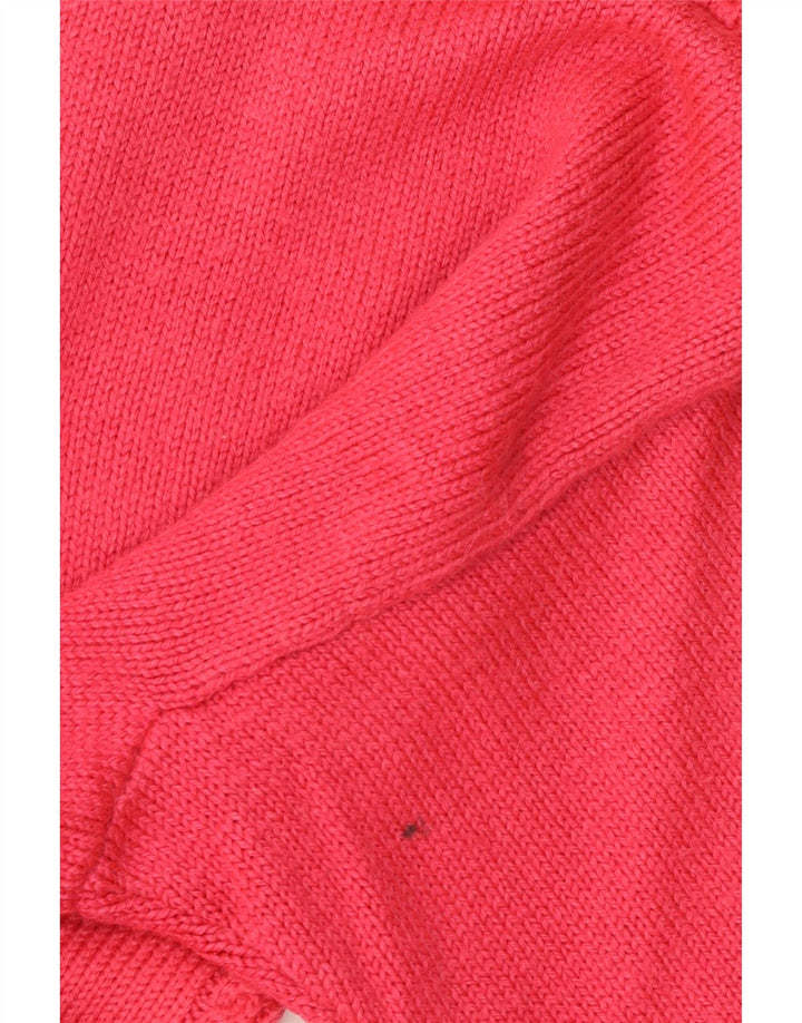 Vintage damski sweter oversize z wywijanym dekoltem UK 16, duży różowy