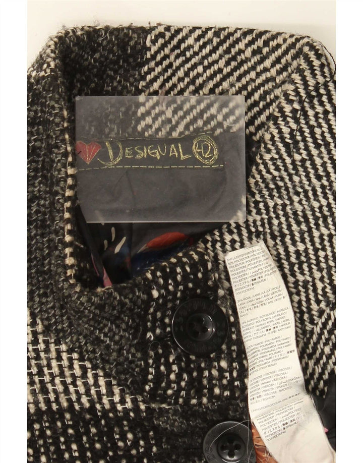 Desigual damski płaszcz EU 42, duży, szary, z poliestru w kwiaty