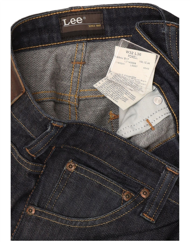 Damskie jeansy Lee Powell Straight Slim W32 L36 Granatowa bawełna