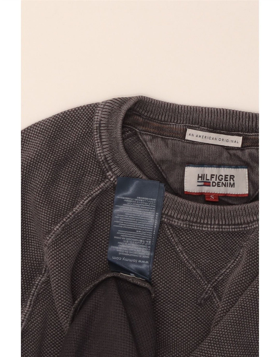 Męski sweter TOMMY HILFIGER, mały, szary, bawełniany