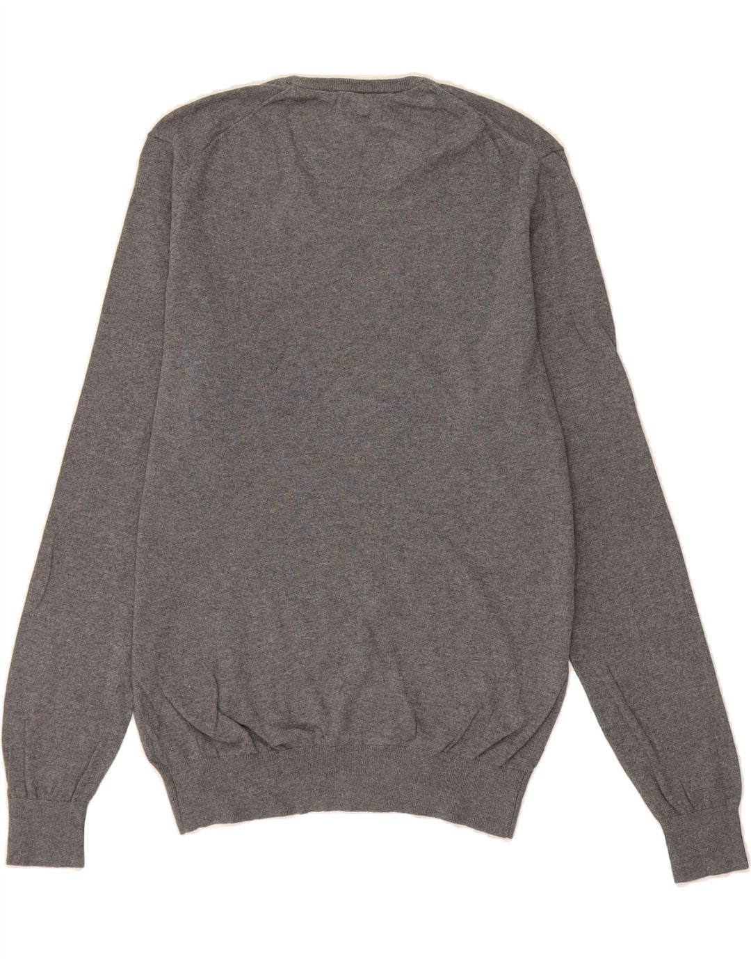 MASSIMO DUTTI Womens V-Neck Jumper Sweater UK 14 Large Grey Vintage Massimo Dutti and Second-Hand Massimo Dutti from Messina Hembry 