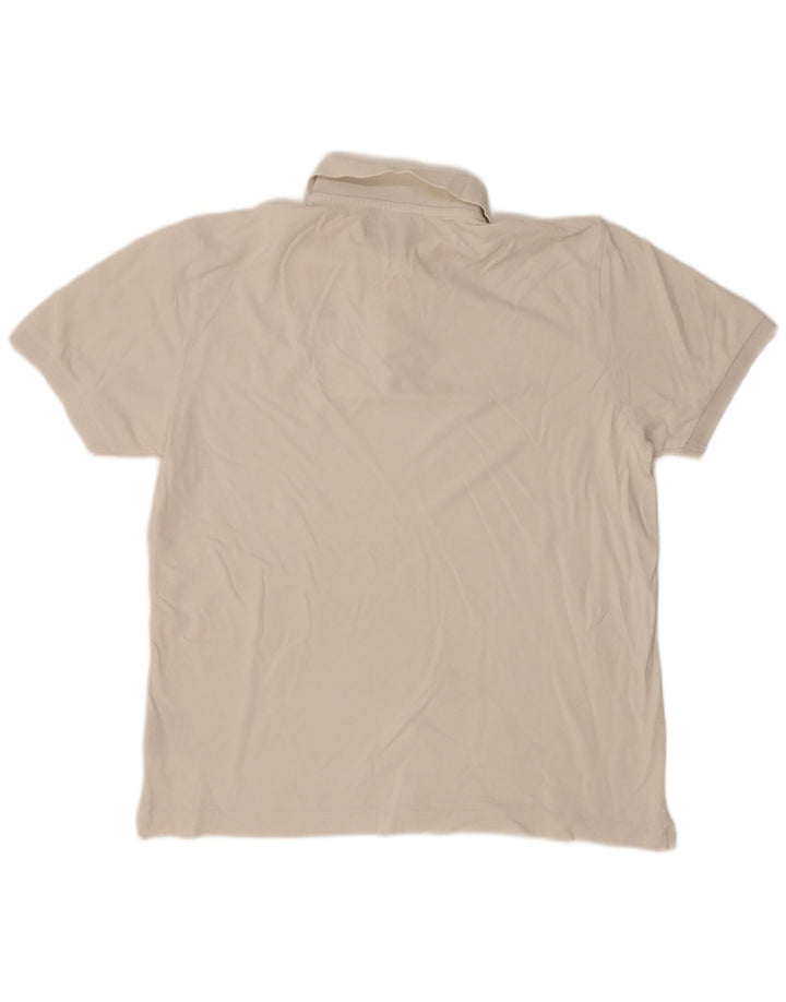 Męska koszulka polo Kappa, duża, biała, bawełniana