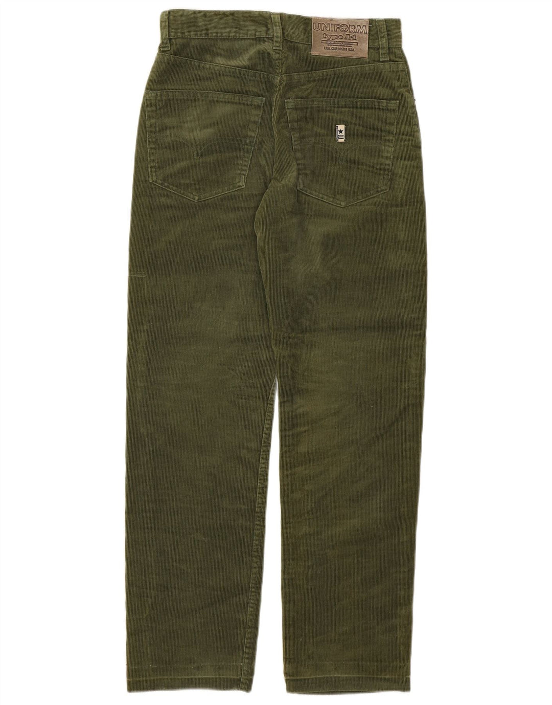 Spodnie damskie UNIFORM proste sztruksowe W29 L28 bawełna khaki