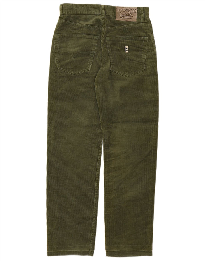 Spodnie damskie UNIFORM proste sztruksowe W29 L28 bawełna khaki