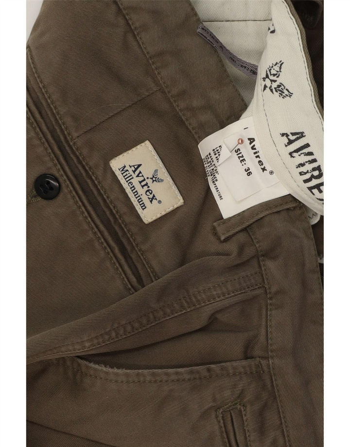 Męskie proste spodnie Chino Avirex W36 L32 Khaki Cotton