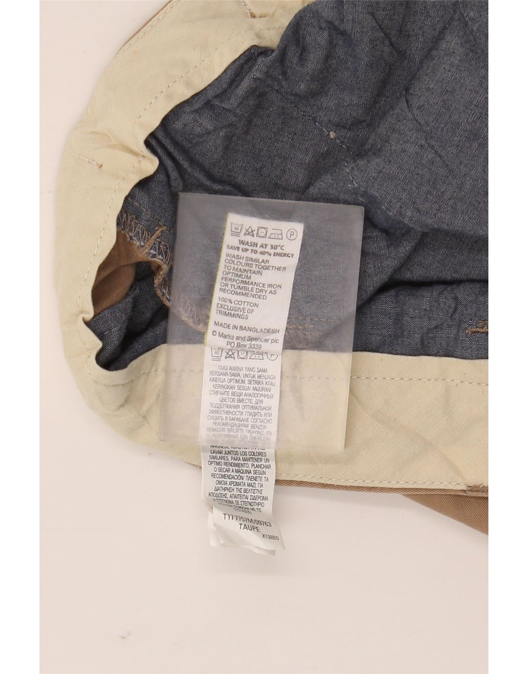 Męskie spodenki Chino Marks & Spencer W40 XL, beżowa, bawełniana
