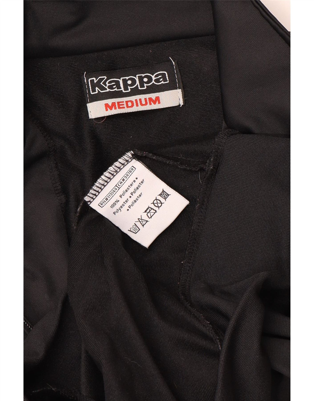 KAPPA Womens Tracksuit Top Jacket UK 12 Medium Black Polyester