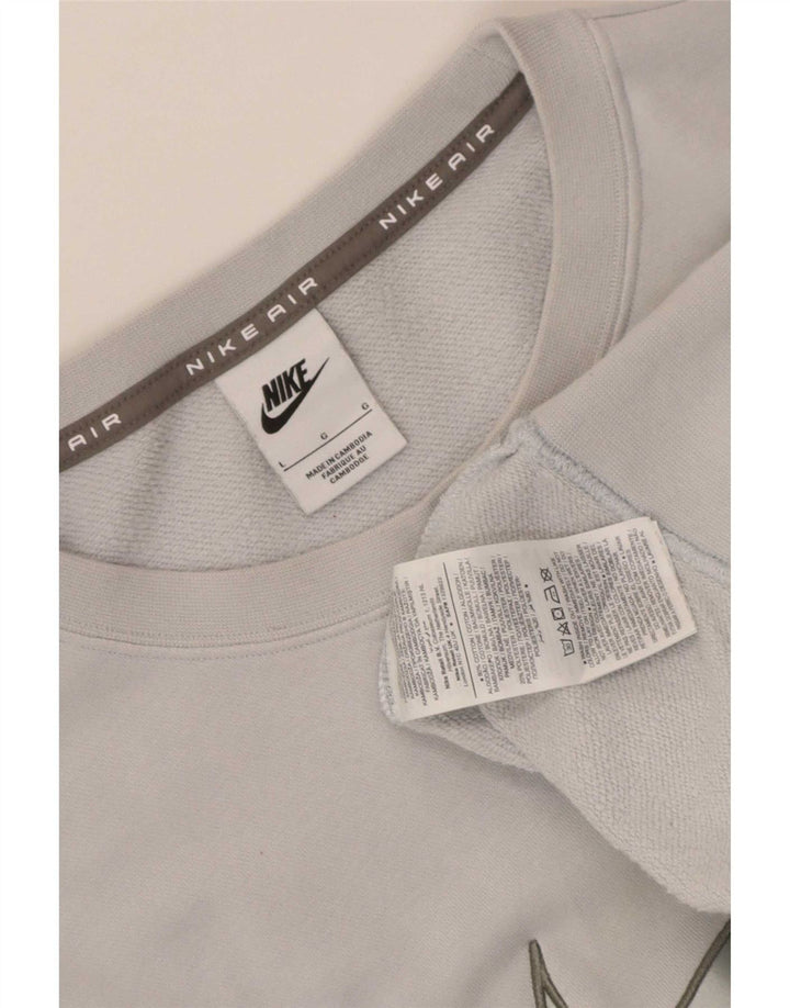Męski sweter z grafiką Nike, duży, niebieski, bawełniany