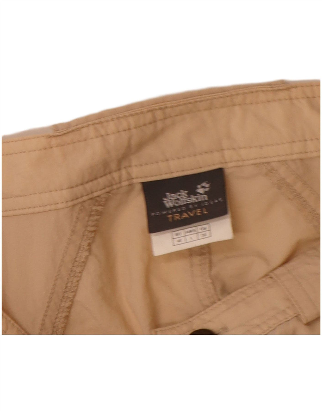 Damskie spodnie wiatrówkowe Jack Wolfskin Cargo, duże W32 L33, beżowe
